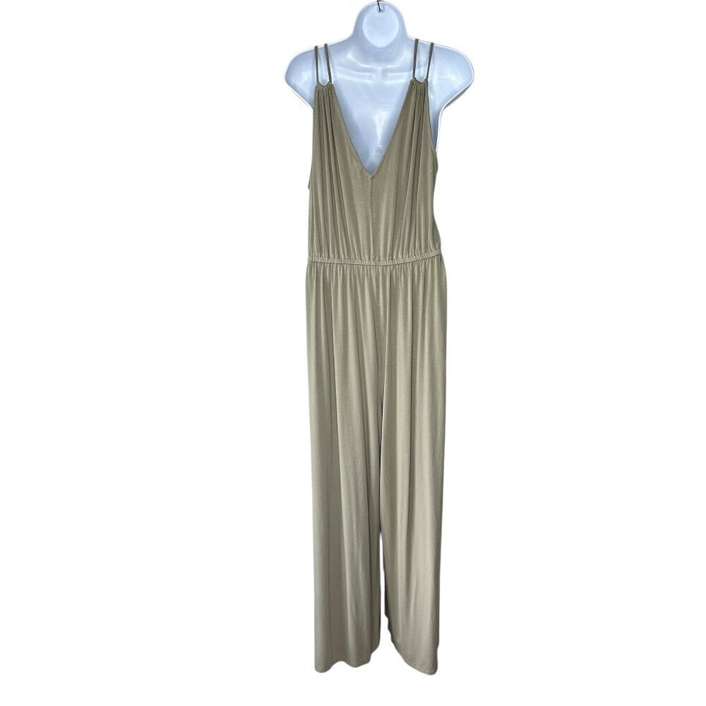 Old Navy Womens Khaki Sleeveless Double Strap Ankle Length Jumpsuit Size XL - Picture 4 of 9